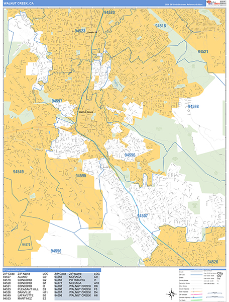 Walnut Creek Wall Map